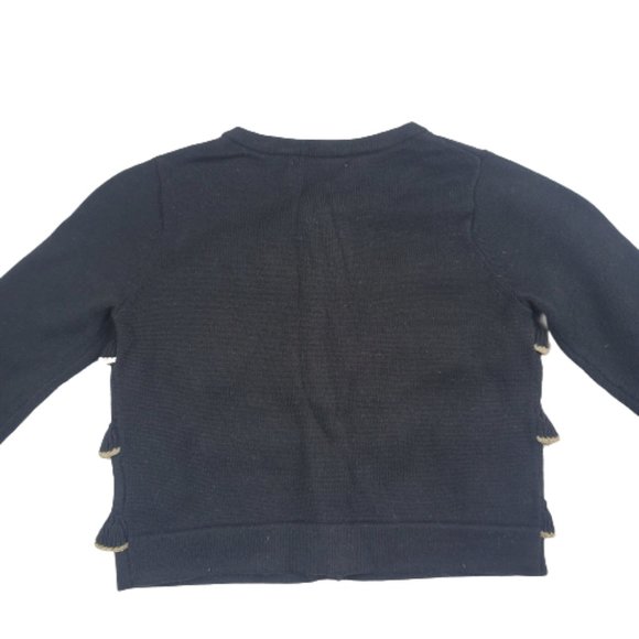 Kate Spade Black Ruffle Front Cardigan Sweater - Picture 4 of 9